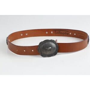 Vintage Talbots Brown Genuine English Saddle Hide Leather Skinny Belt Size S